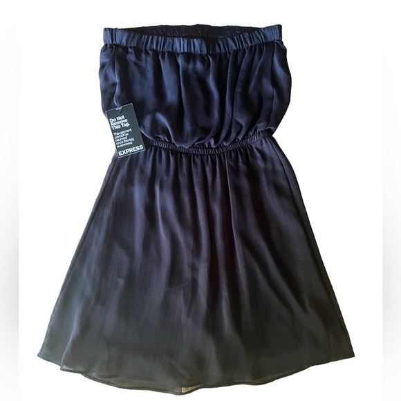 NWT- Express Black Strapless Dress Size XS - Picture 2 of 3